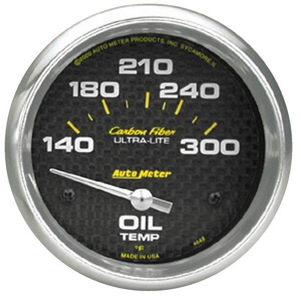 2-5/8" OIL TEMPERATURE, 140-300 F, CARBON FIBER